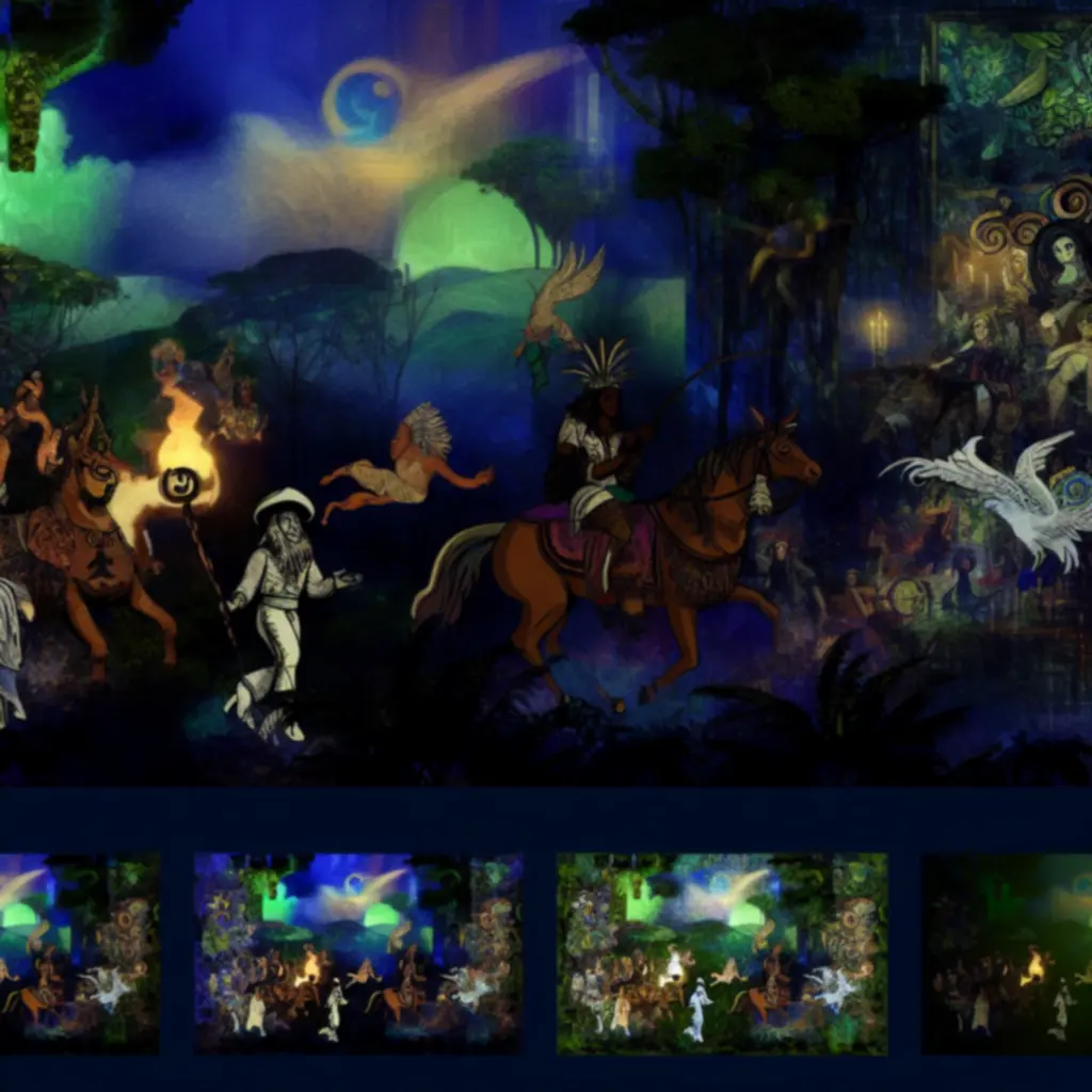 Scena inspirowana brazylijskim folklorem w stylu Tacape