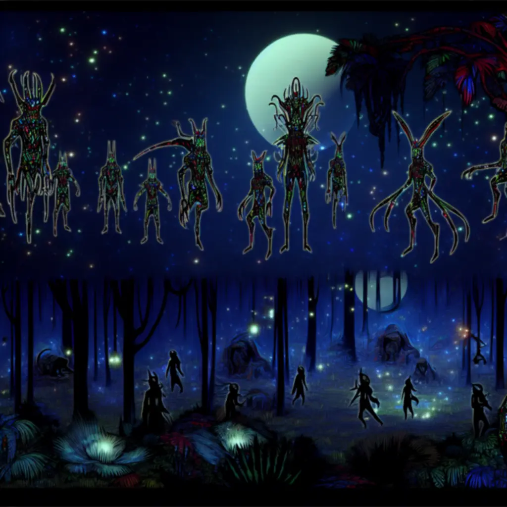 Galeria wrogów z Tacape przedstawiająca różnorodne bestie i przeciwników